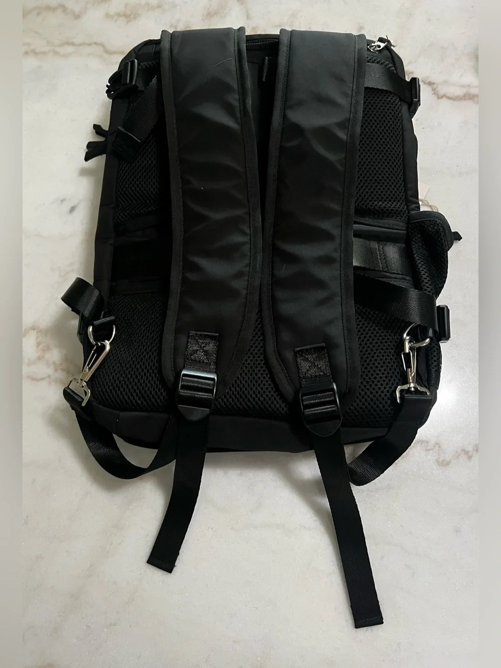 Hanples Black Canvas Travel Flight Backpack 17” Laptop Waterproof Antitheft NWT